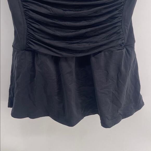 La Blanca Island Goddess ruched stomach skirted modest one piece swimsuit sz 10 - Picture 3 of 7